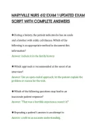 Maryville Nurs 612 Exam 1 Updated Exam&NewLine;Script With Complete Answers