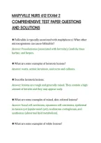 Maryville Nurs 612 Exam 2&NewLine;Comprehensive Test Paper Questions&NewLine;And Solutions