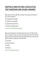Maryville Nurs 612 Final Exam Actual&NewLine;Test Questions And Solved Answers&NewLine;