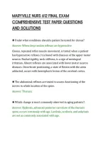 Maryville Nurs 612 Final Exam&NewLine;Comprehensive Test Paper Questions&NewLine;And Solutions