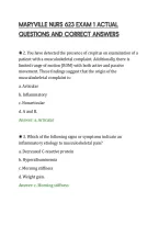 Maryville Nurs 623 Exam 1 Actual&NewLine;Questions And Correct Answers