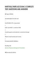Maryville Nurs 623 Exam 3 Complete&NewLine;Test Questions And Answers&NewLine;