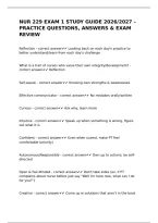 Nur 229 Exam 1 Study Guide 2026&sol;2027 &ndash; Practice Questions&comma; Answers & Exam Review