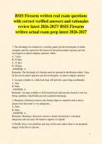 BSIS Firearm written real exam questions with correct verified answers and rationales review latest 2026-2027&sol; BSIS Firearm written actual exam prep latest 2026-2027