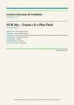 NUR 185 Adult Health Concepts Exam 1 & 2 Plus Final Bundle 2026&sol;2027 &vert; 300 Verified Questions & Answers &vert; Galen College of Nursing ADN Prep &vert; Instant Download