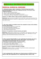 PNLE ALL IN PRACTICE EXAMS&colon; 175 Medical-Surgical Nursing Board Exam Questions with Verified Answers & Rationales 2025&sol;2026 &ndash; Complete PNLE & NCLEX Study Guide &lpar;A&plus; Guaranteed&rpar;&NewLine;&NewLine;