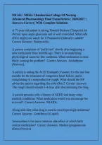 NR 565 &sol; NR565 Chamberlain College Of Nursing -Advanced Pharmacology Final Exam Review &vert; 2026&sol;2027 &vert; Answers Correct &vert; With Complete Solutions