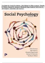 Test Bank for Social Psychology&comma; 12th Edition by Elliot Aronson&comma; Timothy D&period; Wilson&comma; Samuel R&period; Sommers&comma; Elizabeth Page-Gould & Neil Lewis Jr&period; &vert; All Chapters &vert; Questions and Answers