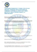 Certified Emergency Nurse &lpar;Cen&rpar; Exam 2026&sol;2027 &vert; 200 High-Yield Questions & Verified Answers &vert; Latest Test Prep &vert; Recent & Most Tested Topics &vert; A&plus; Preparation&NewLine; &NewLine;