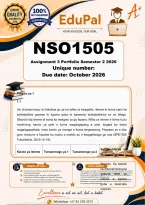 NSO1505 Assignment 3 PORTFOLIO &lpar;COMPLETE ANSWERS&rpar; Semester 2026 - DUE October 2026