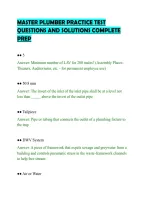 Master Plumber Practice Test&NewLine;Questions And Solutions Complete&NewLine;Prep&NewLine;