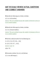 Mat 101 Exam 1 Review Actual Questions&NewLine;And Correct Answers&NewLine;