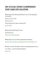 Mat 101 Exam 1 Review Comprehensive&NewLine;Study Guide With Solutions&NewLine;