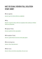 Mat 101 Exam 1 Review Full Solution&NewLine;Study Sheet&NewLine;