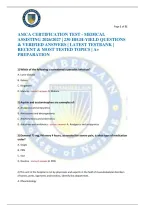 Amca Certification Test - Medical Assisting 2026&sol;2027 &vert; 230 High-Yield Questions & Verified Answers &vert; Latest Testbank &vert; Recent & Most Tested Topics &vert; A&plus; Preparation