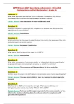 CIPP&sol;E Exam 2027 Questions and Answers &vert; Detailed&NewLine;Explanations and Full Rationales &vert; Grade A&plus;&NewLine;