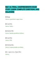 Mat 101 Final Comprehensive Exam&NewLine;Study Guide Complete Questions And&NewLine;Solutions