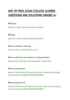 Mat 101 Final Exam College Algebra&NewLine;Questions And Solutions Graded A&plus;