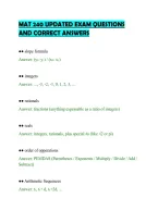 Mat 240 Updated Exam Questions&NewLine;And Correct Answer
