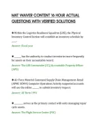 Mat Waiver Content 16 Hour Actual&NewLine;Questions With Verified Solutions&NewLine;