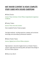 Mat Waiver Content 16 Hour Complete&NewLine;Study Guide With Solved Questions
