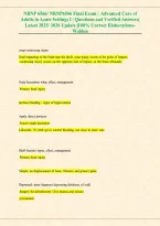 NRNP 6566 Final Exam Study Guide & Practice Questions &vert; Advanced Care of Adults in Acute Settings I &vert; Verified Answers & Full Explanations &lpar;2025&sol;2026 Update&rpar;