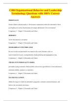 C484 Organizational Behavior and Leadership&NewLine;Terminology Questions with 100&percnt; Correct&NewLine;Answers