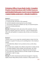Probation Officer Exam Study Guide &vert; Complete Practice Exam Questions with Verified Answers and Detailed Rationales &lpar;100&percnt; Correct Solutions&rpar; &vert; Latest Update 2026&sol;2027 &vert; Already Graded A&plus;
