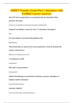 ABRET Practice Exam Part 1 Questions with&NewLine;Verified Correct Answers