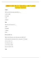 ABRET-EEG Review Questions with Verified&NewLine;Correct Answers