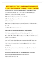 AMB100 EpicCare Ambulatory Fundamentals&NewLine;Exam Questions with Verified Correct Answers
