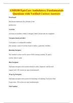 AMB100 EpicCare Ambulatory Fundamentals&NewLine;Questions with Verified Correct Answers