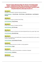 Clayton's Basic Pharmacology for Nurses Test Bank Study&NewLine;Guide &vert; UPDATED ACTUAL Exam Questions and CORRECT&NewLine;Answers &vert; Authentic Exam Questions and Expert Answers with&NewLine;Detailed Solutions &lpar;Already Passed A&plus;&rpar;