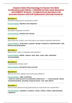 Clayton's Basic Pharmacology for Nurses Test Bank&NewLine;Certification Exam Edition &vert; UPDATED ACTUAL Exam Questions&NewLine;and CORRECT Answers &vert; Complete Exam Questions and&NewLine;Accurate Answers with Full Explanations &lpar;Already Passed A&plus;