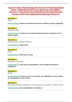Clayton's Basic Pharmacology for Nurses Test Bank Questions&NewLine;Bank &vert; UPDATED ACTUAL Exam Questions and CORRECT&NewLine;Answers &vert; Fully Solved Exam Questions and Comprehensive&NewLine;Answers with Clear Explanations &lpar;Already Passed A&plus;&rpar;