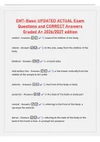 EMT-Basic UPDATED ACTUAL Exam&NewLine;Questions and CORRECT Answers&NewLine;Graded A&plus; 2026&sol;2027 edition&NewLine;medial - Answers  toward the midline of the body&NewLine;lateral - Answers  to the side&comma; away from the midline of the&NewLine;body&NewLine;bilateral - Answers  on both sides&NewLine;mid-axilla