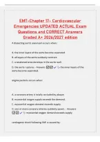 EMT-Chapter 17- Cardiovascular&NewLine;Emergencies UPDATED ACTUAL Exam&NewLine;Questions and CORRECT Answers&NewLine;Graded A&plus; 2026&sol;2027 edition&NewLine;A dissecting aortic aneurysm occurs when&colon;&NewLine;A&period; the inner layers of the aorta become separated&period;&NewLine;B&period; all layers of the aorta suddenly