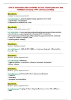 Clinical Simulation Real UPDATED ACTUAL Exam Questions and&NewLine;CORRECT Answers 100&percnt; Correct &lpar;verified&rpar;