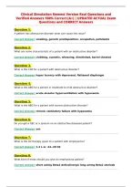 Clinical Simulation Newest Version Real Questions and&NewLine;Verified Answers 100&percnt; Correct &lpar;A&plus;&rpar; &vert; UPDATED ACTUAL Exam&NewLine;Questions and CORRECT Answers