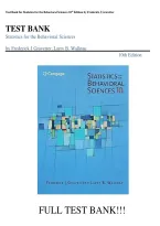 Test Bank for Statistics for the Behavioral Sciences&comma; 10th Edition by Frederick J&period; Gravetter & Larry B&period; Wallnau &ndash; All Chapters 1&ndash;15 with Verified Answers & Rationales