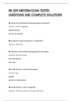 Nr 509 Midterm Exam Tested&NewLine;Questions And Complete Solutions&NewLine;