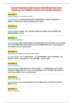 Clinical Simulation SAE Practice UPDATED ACTUAL Exam&NewLine;Questions and CORRECT Answers &lpar;A&plus; Verified Answers&rpar;&NewLine;