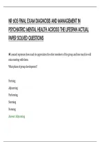Nr 605 Final Exam Diagnosis And Management In&NewLine;Psychiatric Mental Health Across The Lifespan Actual&NewLine;Paper Solved Questions&NewLine;