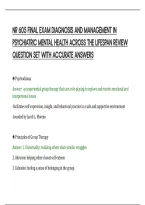 Nr 605 Final Exam Diagnosis And Management In&NewLine;Psychiatric Mental Health Across The Lifespan Review&NewLine;Question Set With Accurate Answers