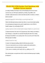 TExES 293&colon; STR Practice Test Questions with&NewLine;Verified Correct Answers