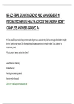 Nr 605 Final Exam Diagnosis And Management In&NewLine;Psychiatric Mental Health Across The Lifespan Script&NewLine;Complete Answers Graded A&plus;