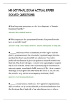 Nr 607 Final Exam Actual Paper&NewLine;Solved Questions&NewLine;