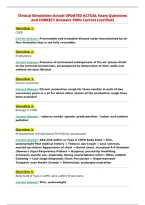 Clinical Simulation Actual UPDATED ACTUAL Exam Questions&NewLine;and CORRECT Answers 100&percnt; Correct &lpar;verified&rpar;&NewLine;