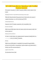 ICS-100 Exam Review Questions with Verified&NewLine;Correct Answers