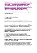 ATI RN Comprehensive Mental Health Practice Test 2026&sol;2027 &vert; ATI Mental Health Nursing Study Guide&comma; Comprehensive Questions & Answers&comma; Psychiatric Disorders&comma; Therapeutic Communication&comma; Psychopharmacology&comma; Crisis Intervention&comma; Therapeutic Milieu & NCLEX-RN